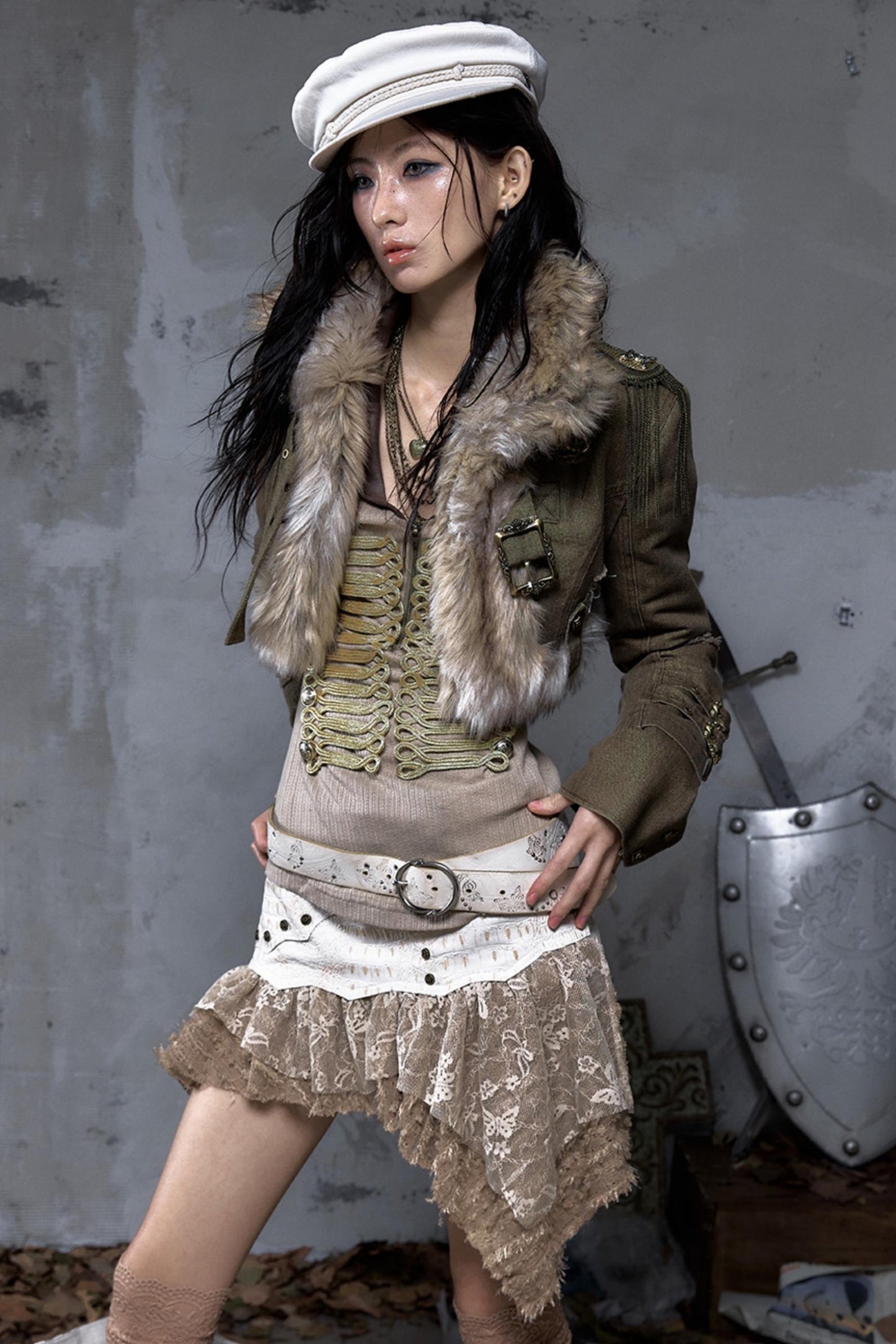 Retro Gold Thread Denim Jacket