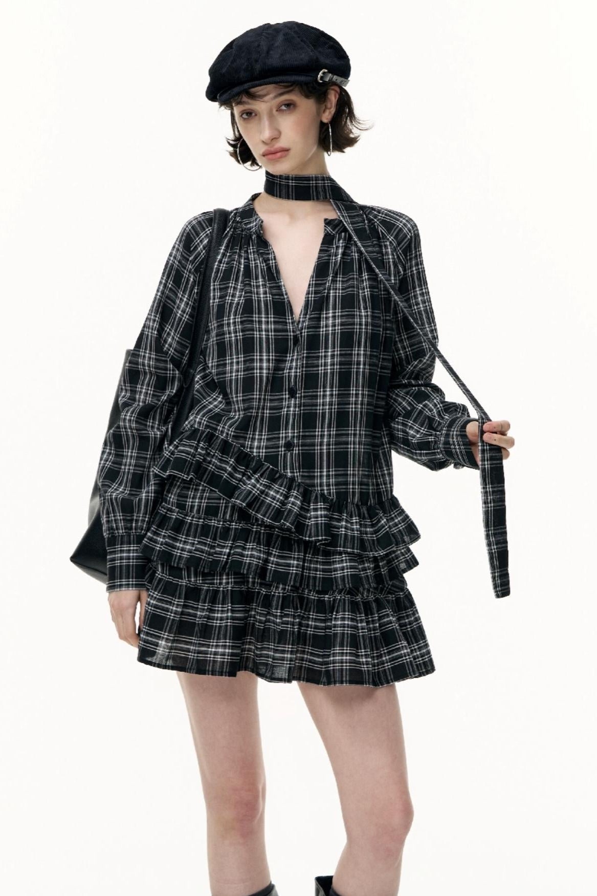 Salt Tea Plaid Shirt Dress