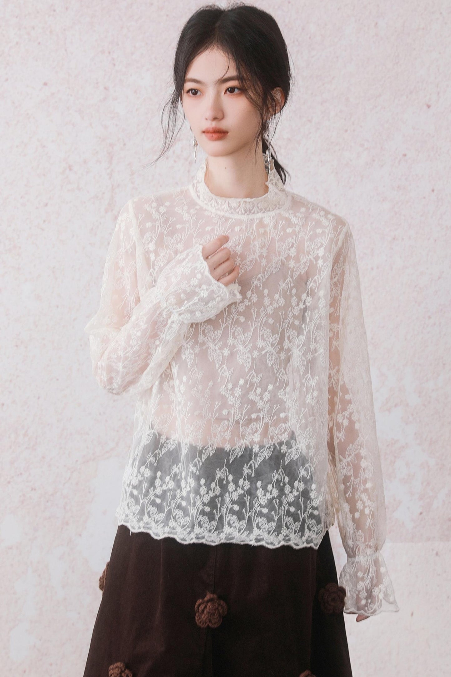 Feminine Touch Lace Design Top