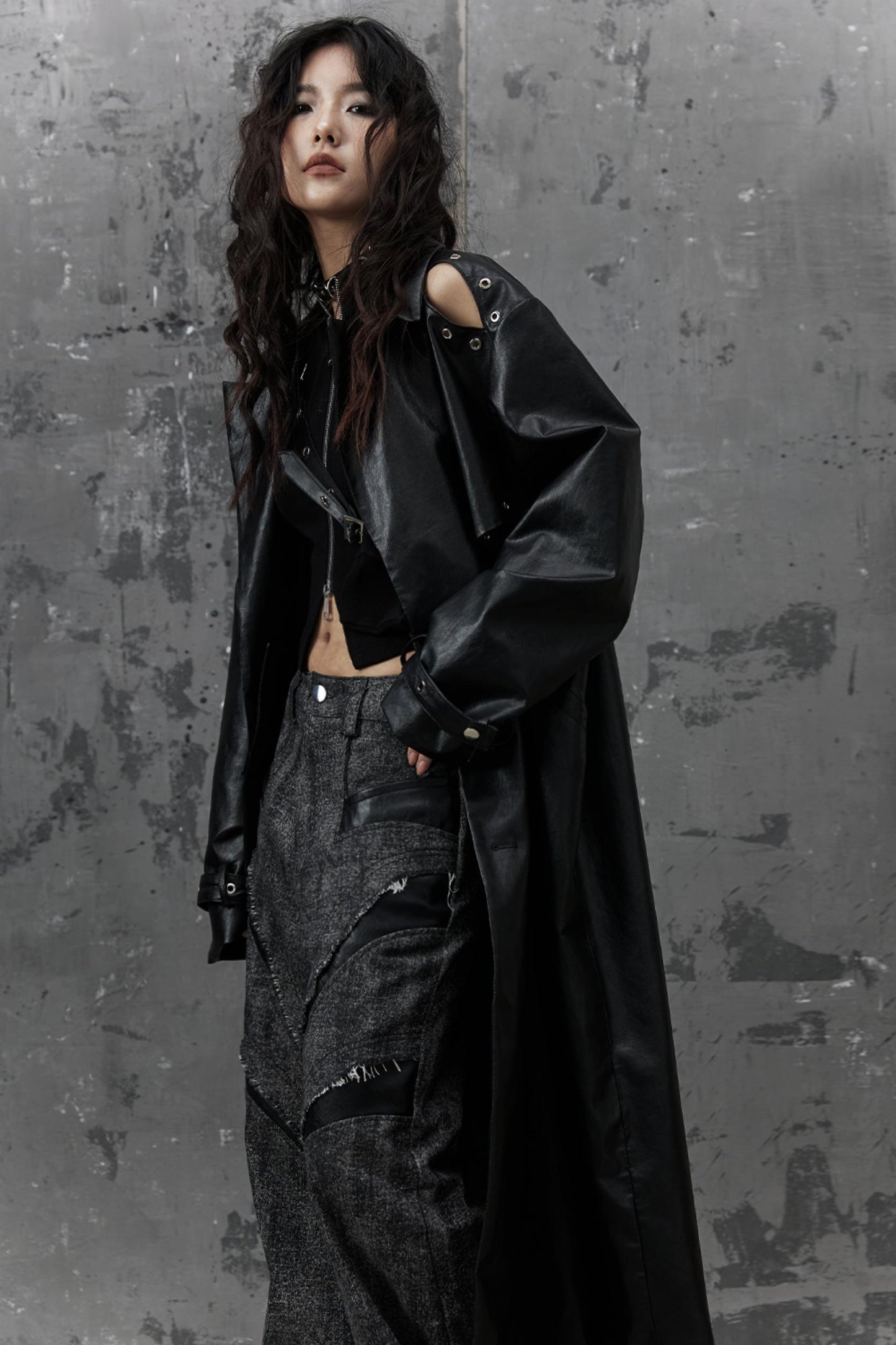 Dark Silhouette Leather Coat