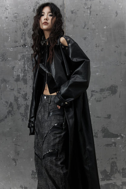 Dark Silhouette Leather Coat