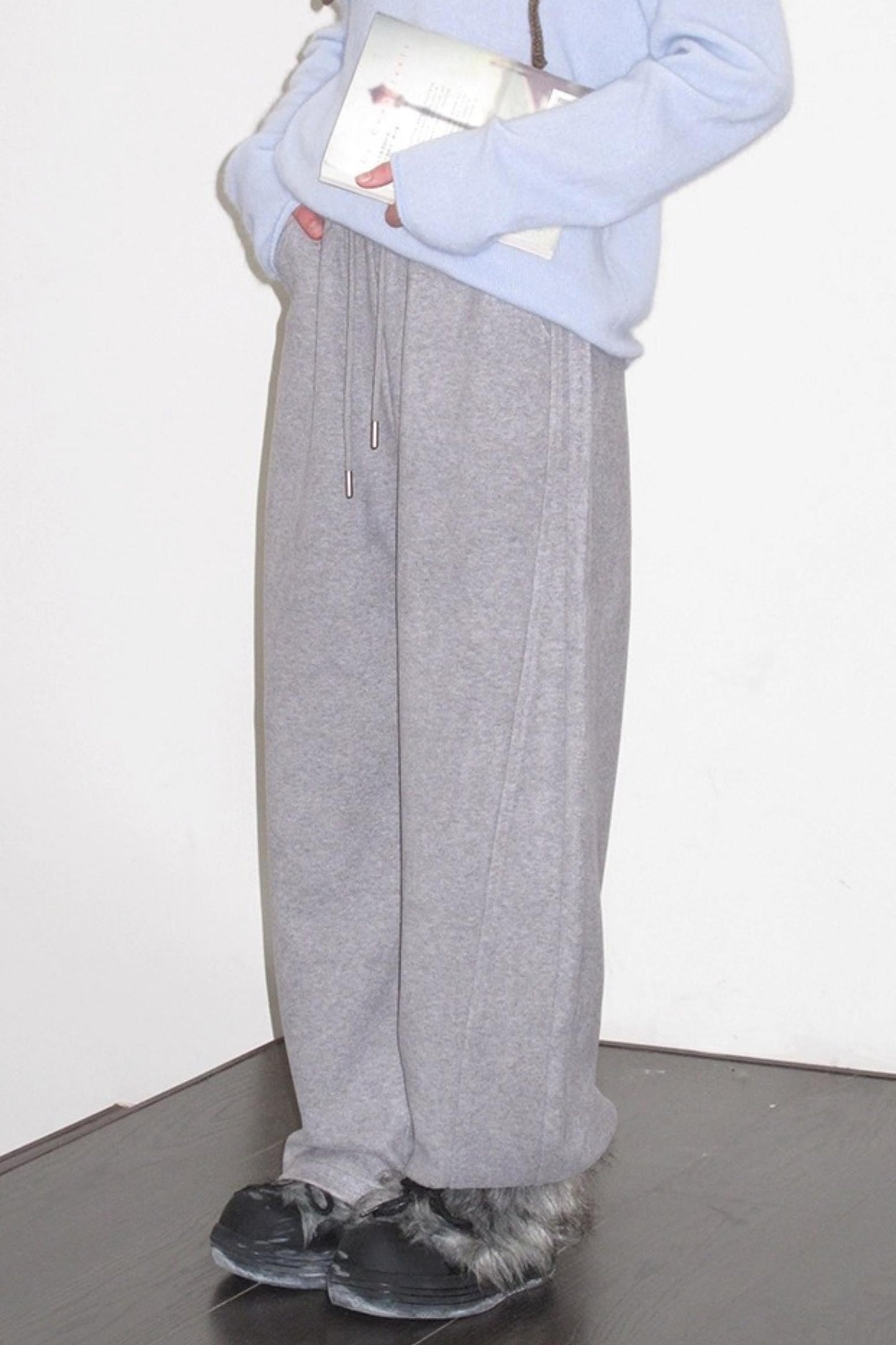 Fleece Mist Elastic Waist Knit Pants