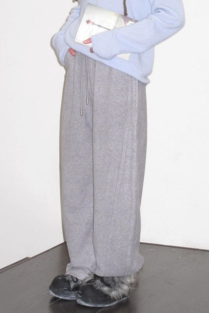 Fleece Mist Elastic Waist Knit Pants