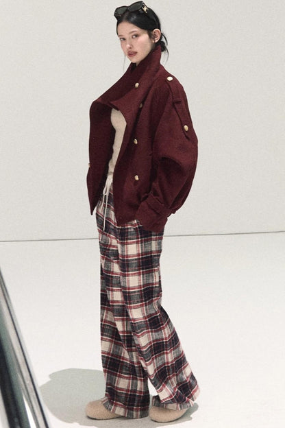 Pure Cotton Plaid Winter Pants