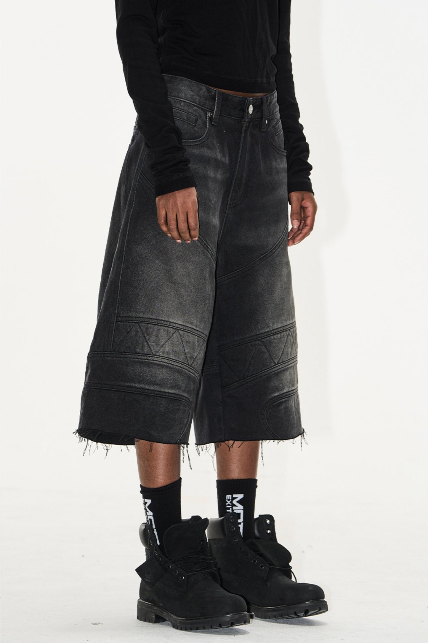 Distressed Raw-Hem Shorts