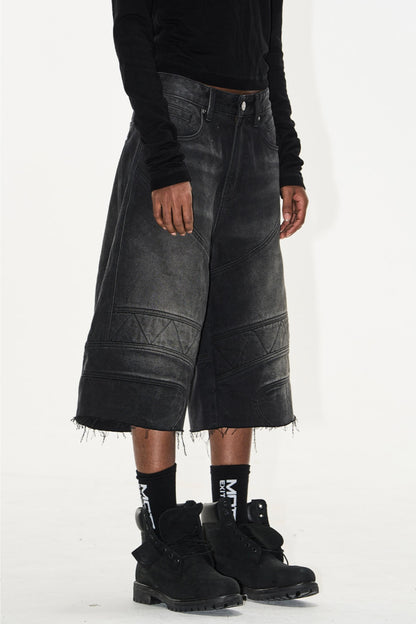 Distressed Raw-Hem Shorts