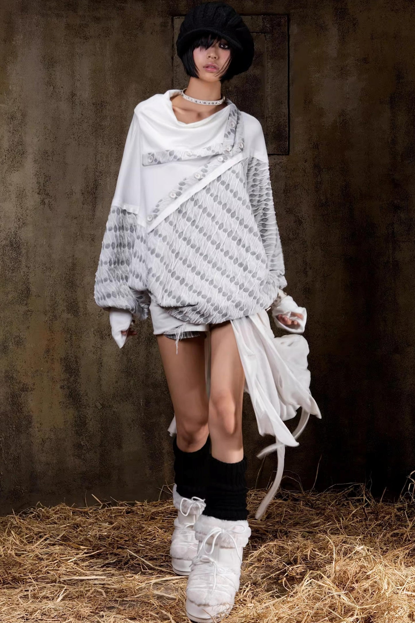 Turtleneck Batwing Sleeve Knit Top