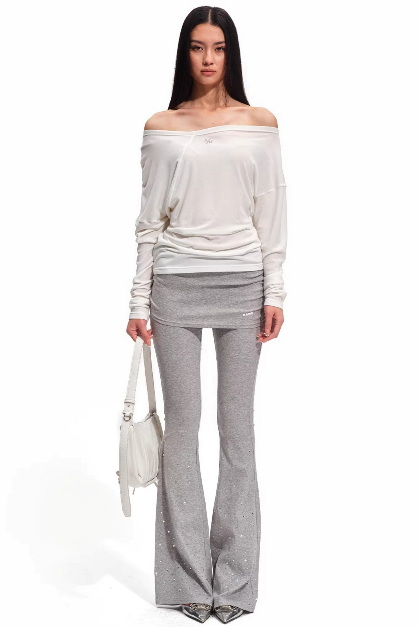 Merino Wool One-Shoulder Knit Top