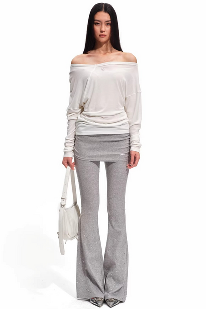 Merino Wool One-Shoulder Knit Top