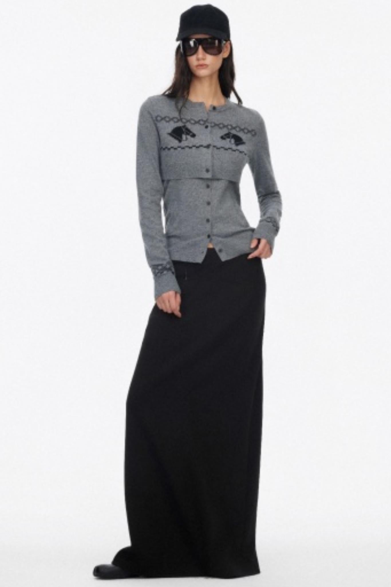 Two Piece Wool Knit Cardigan Set-Up