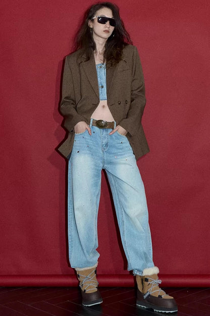 Brown Red Polka Dot Jacket