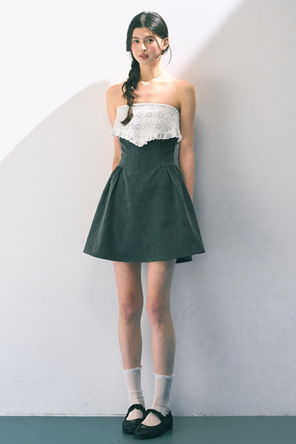 Textured Lace Panel Dress