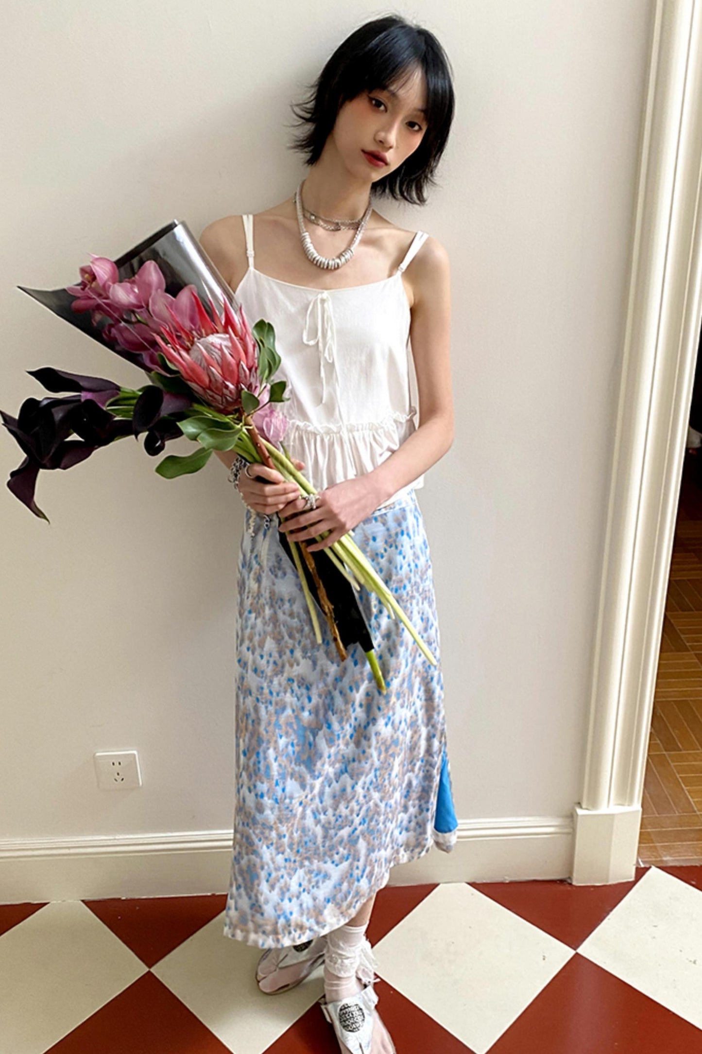 Pure White Suspenders Top