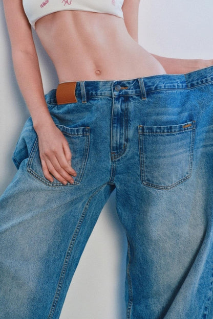 Reversed Wide-Leg Cargo Pants