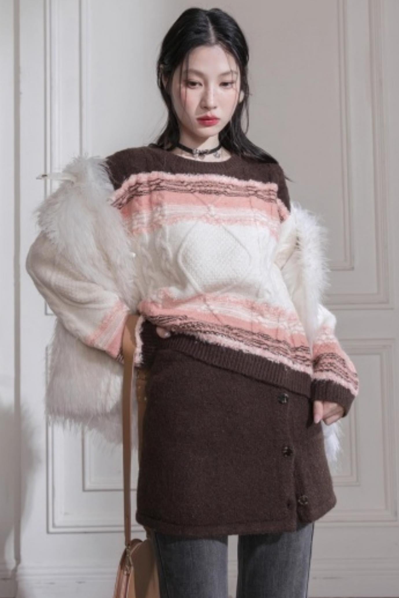 Sunset Gradient Knit Skirt Set