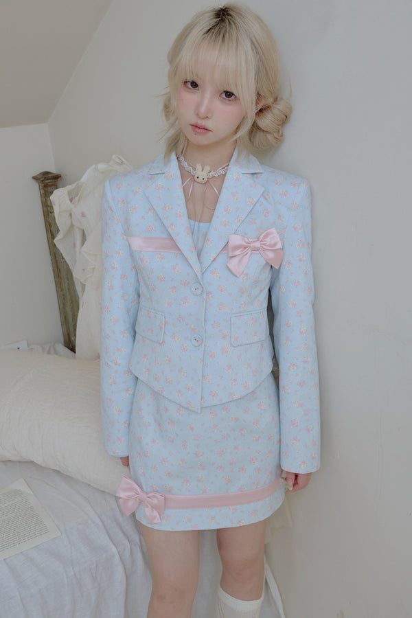 Satin Patchwork Suit Coat Set-Up