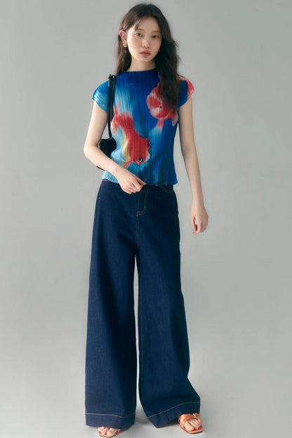 Goldfish Retro Pleated Top