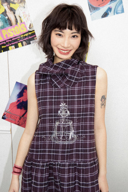 Illusion Plaid Tank Dress