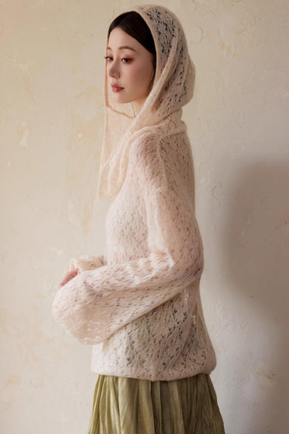 Alpaca Hooded Mohair Sweater