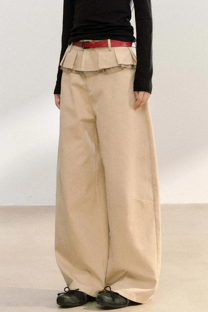 Skirt Curtain High-Waisted Loose Pants