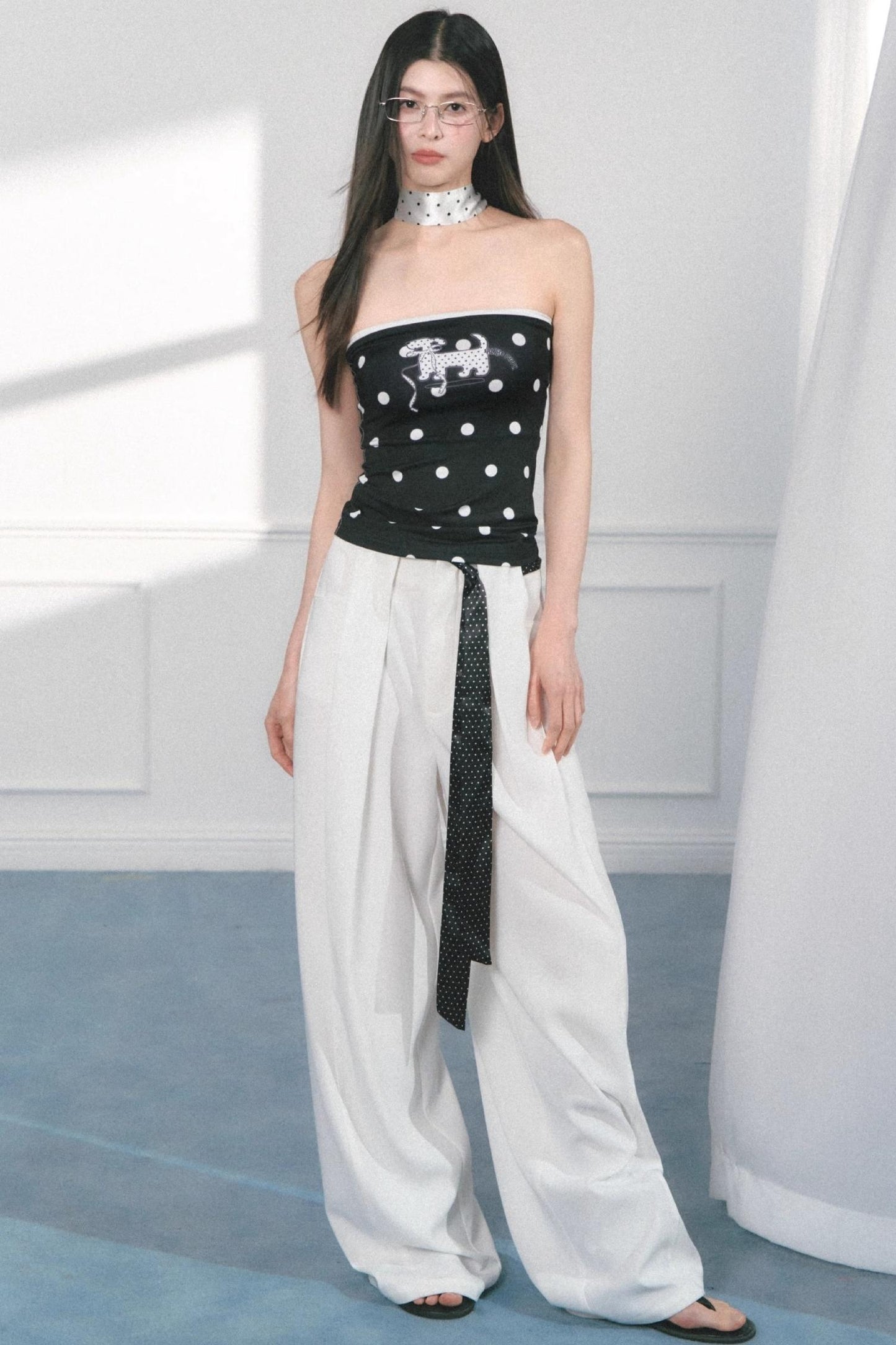 Original Puppy Print Fitted Top