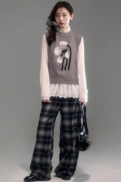 Retro Jacquard Layered Vest