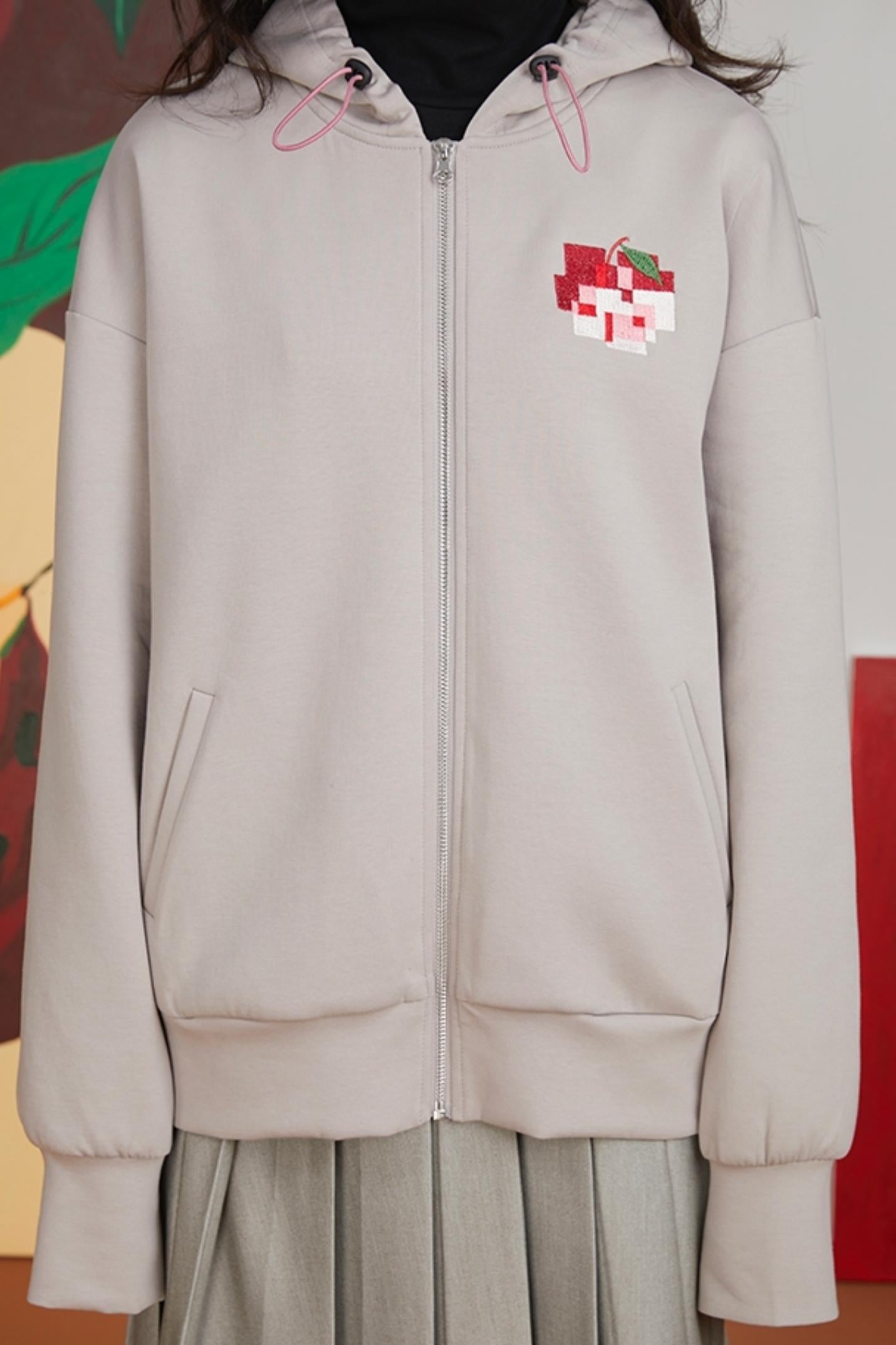 Retro Pixel Apple Hooded Top