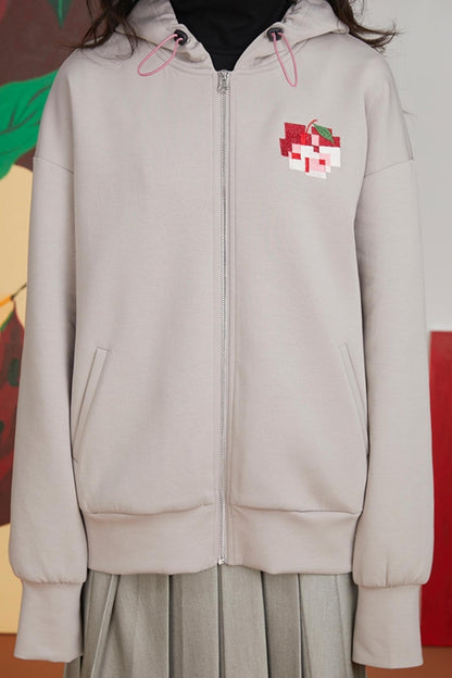Retro Pixel Apple Hooded Top