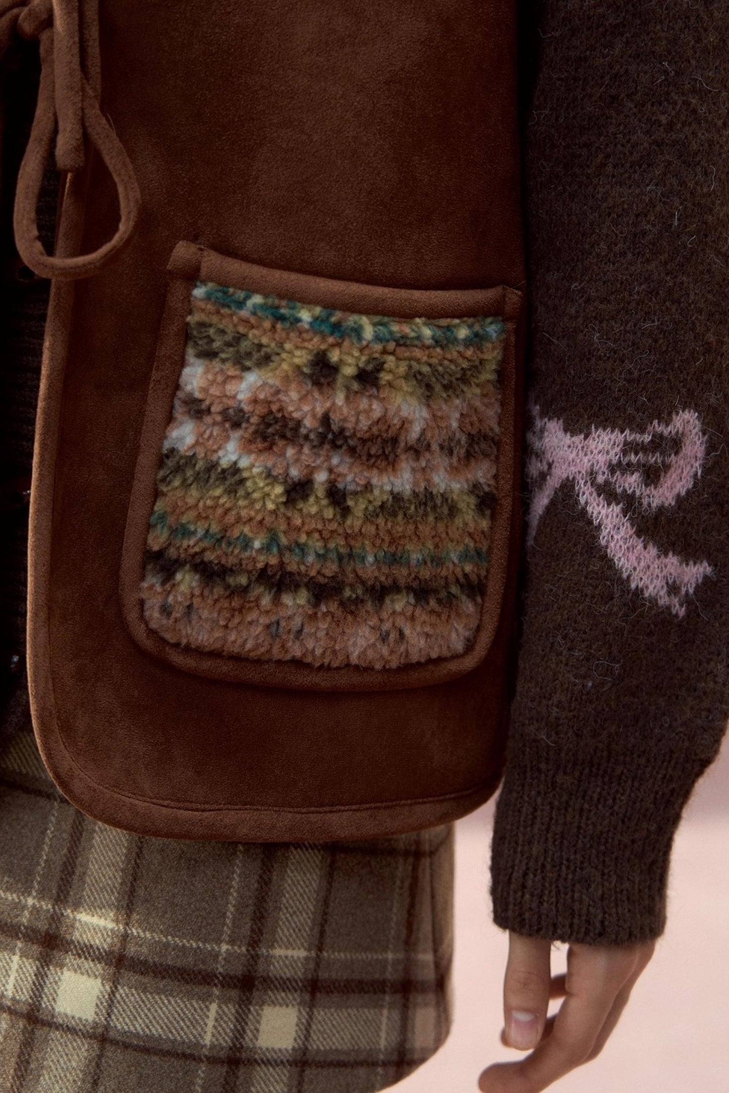 Reversible Bow Strap Fur Vest