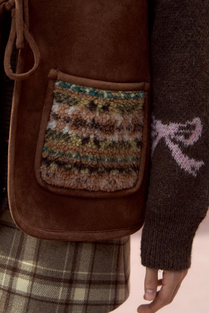 Reversible Bow Strap Fur Vest