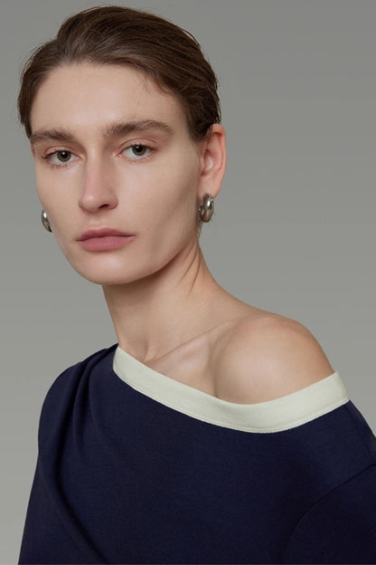 Autumn Shoulder Knit Slacks Skirt Set-Up