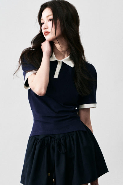 Slim Shoulders Short Sleeves Top