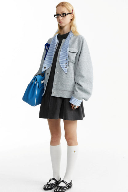 Rabbit Collar Sweatshirt Jacket