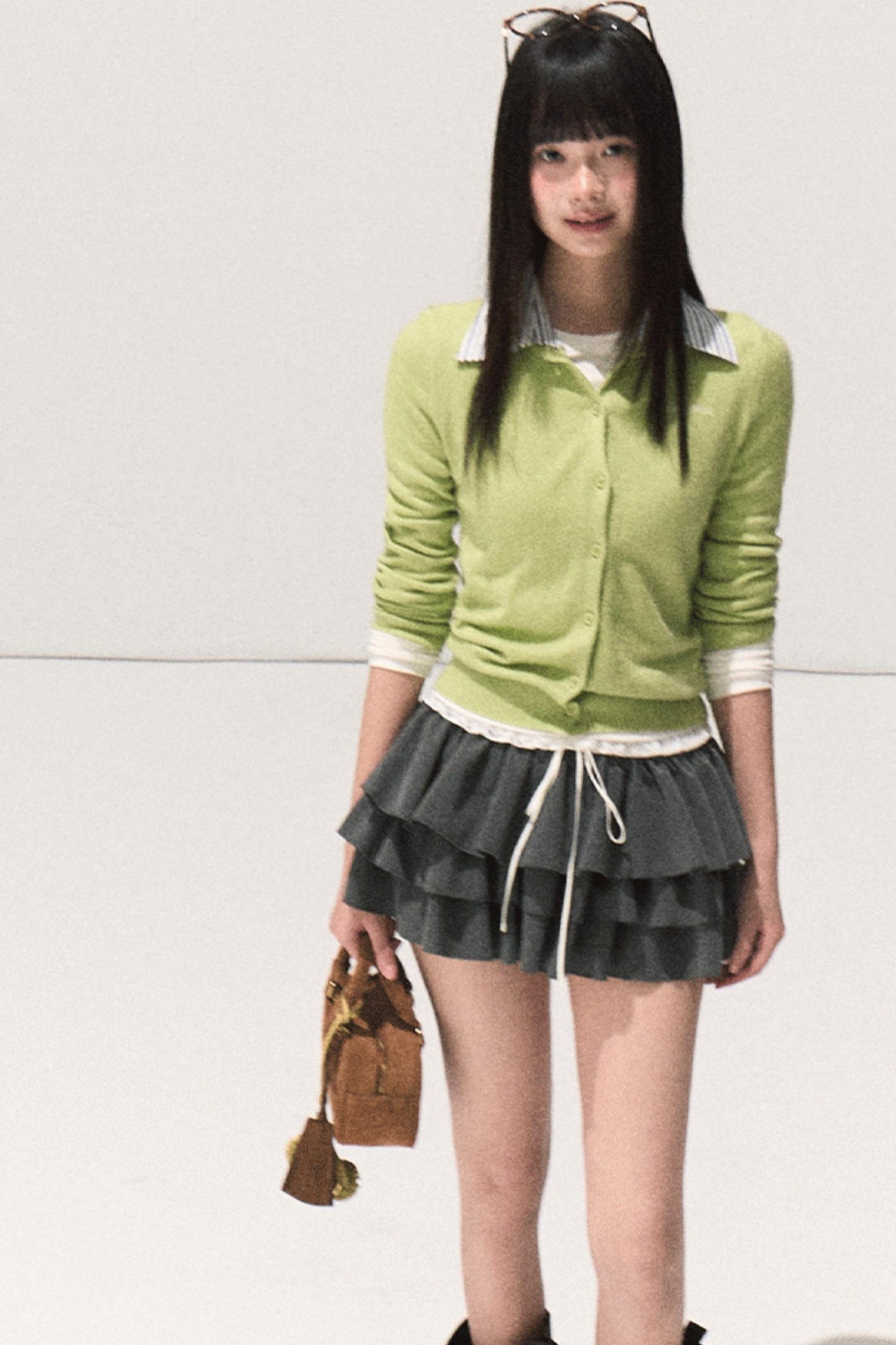 Shrine Plaid Woolen A-Line Skirt