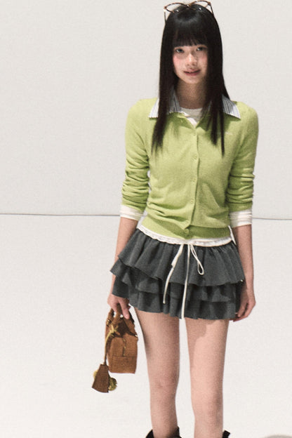 Shrine Plaid Woolen A-Line Skirt