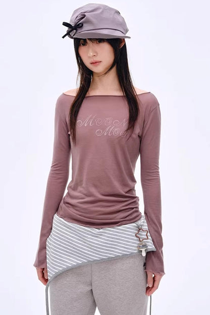 Distressed Letter Print Sweater