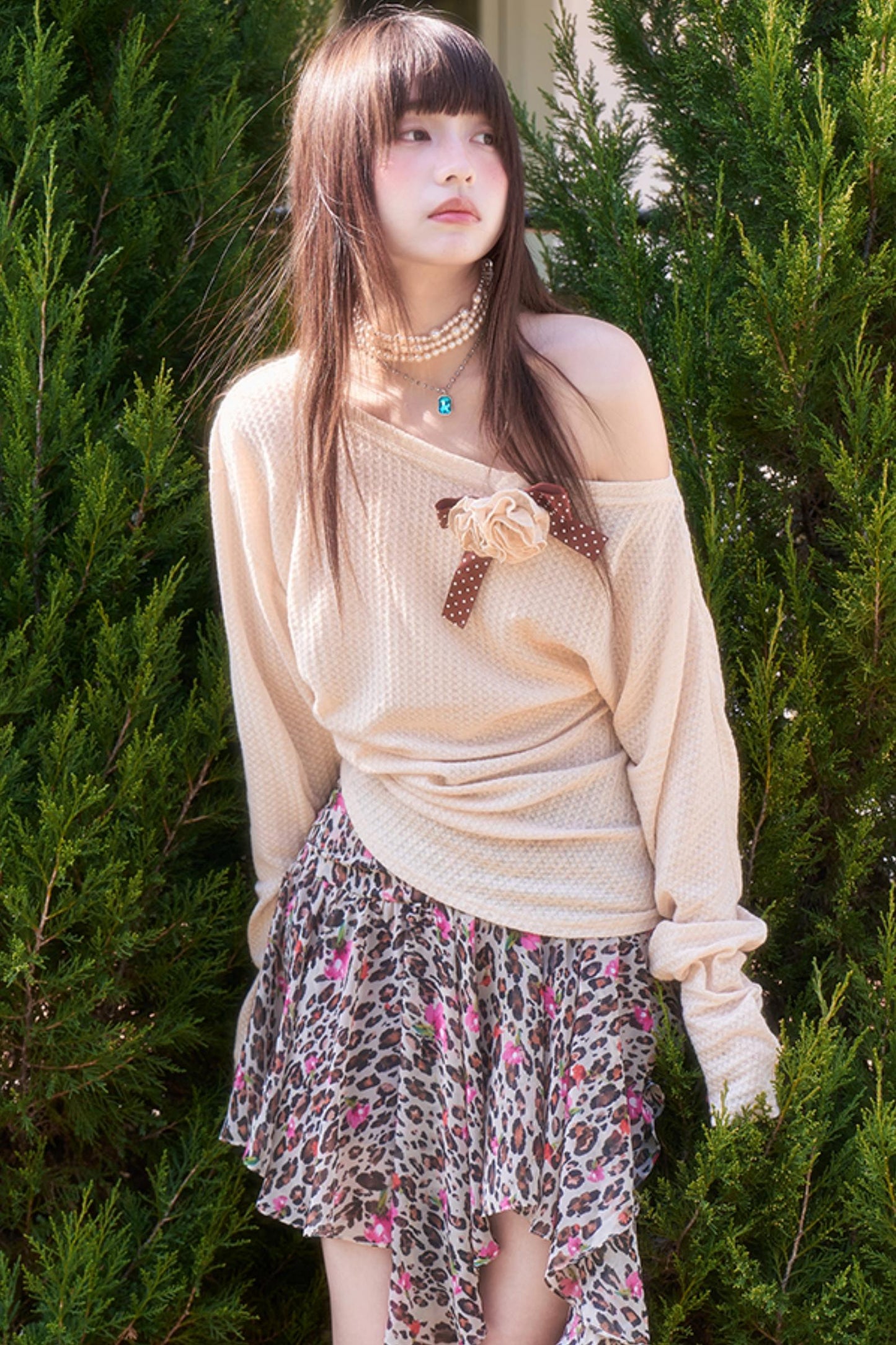 Slouchy Floral Knit Tee