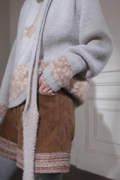 Snow Deer Faux Mink Sweater