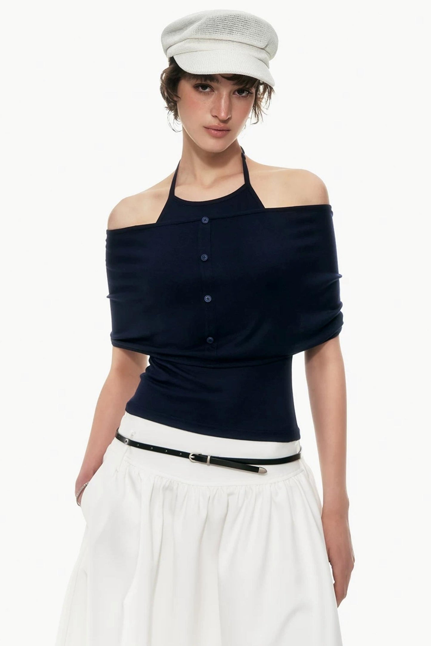 Halter Neck Cape Top Set