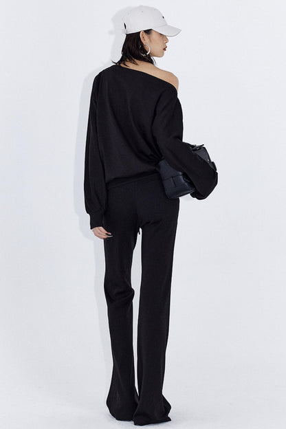 Ourhour Loose Long-Sleeved Sweatshirt