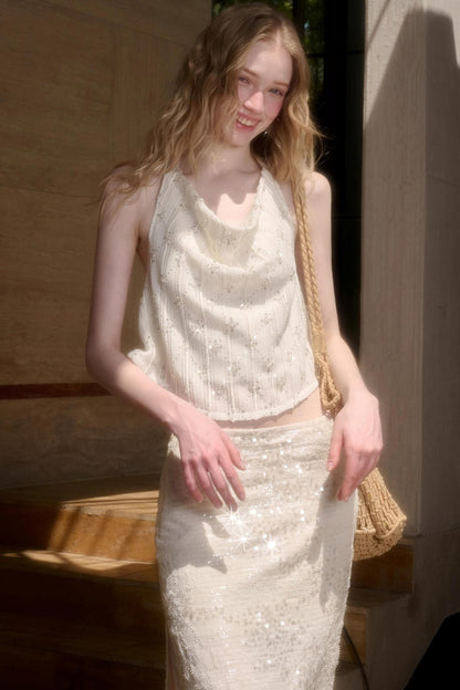 Elegant Starlit Top Skirt Set-Up