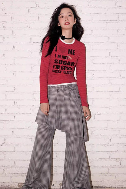 Slim Fit Long-Sleeve Striped Top