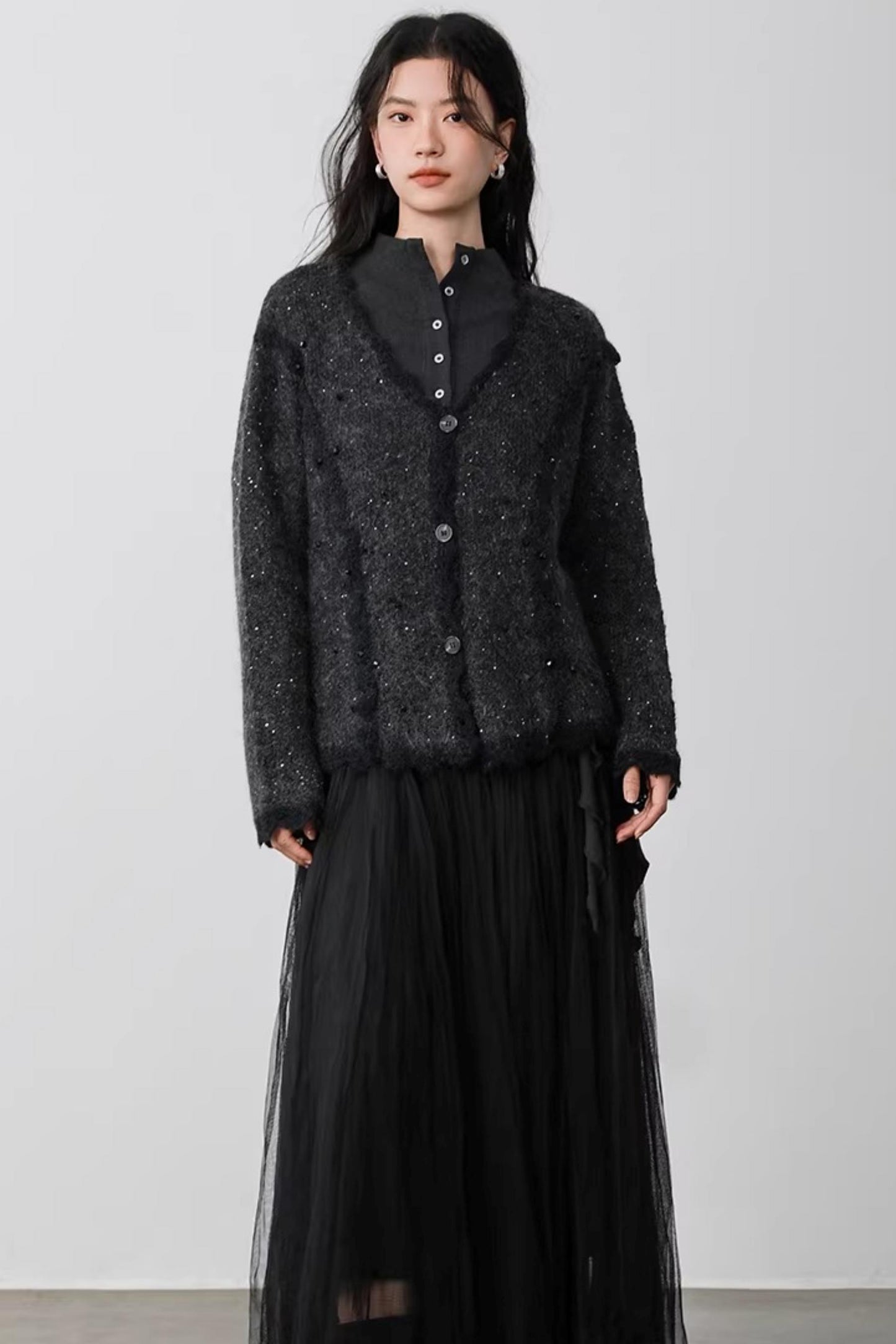 Cardigan mit Stern-Ausschnitt