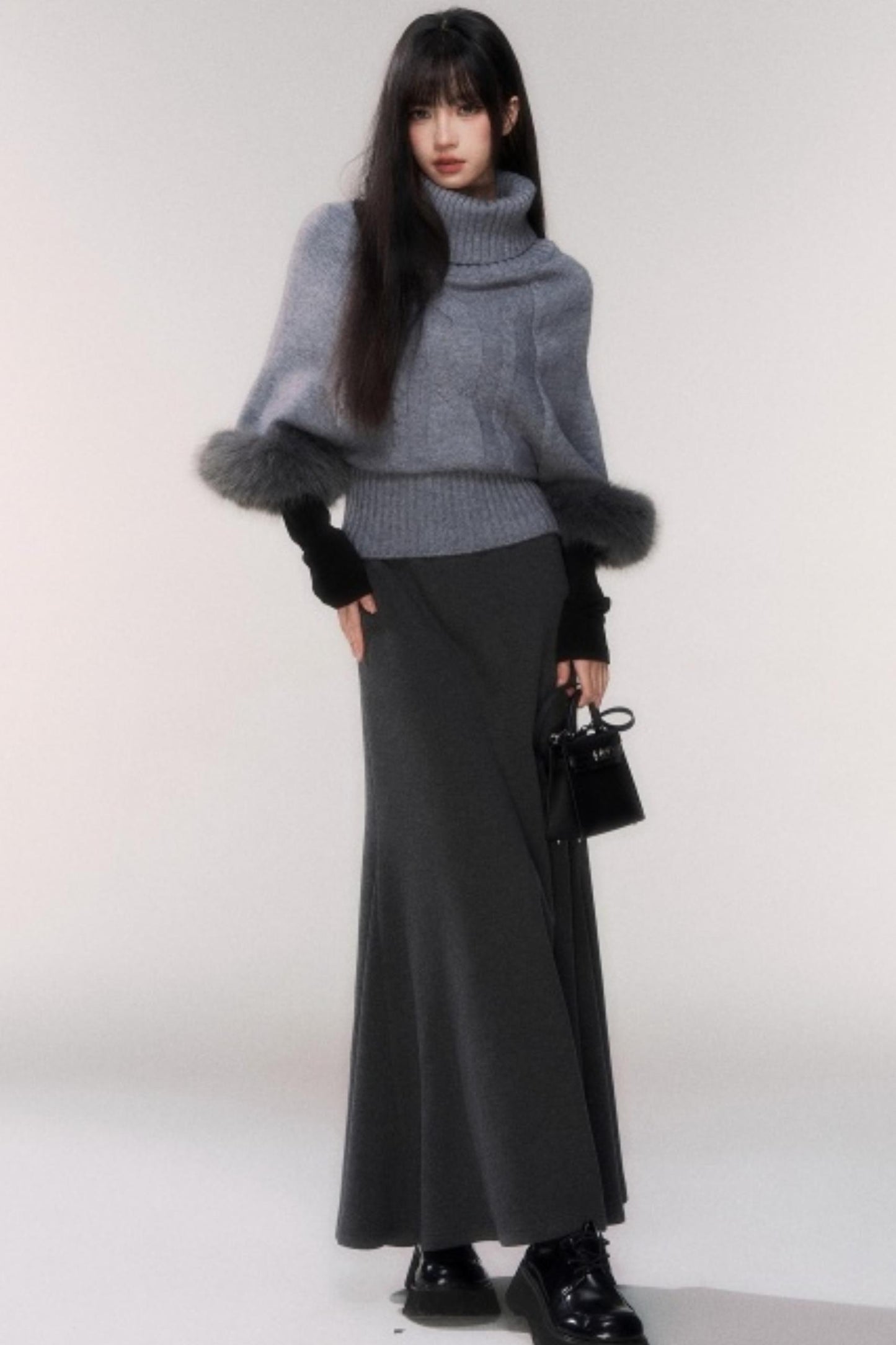Thick Wool A-Line Skirt