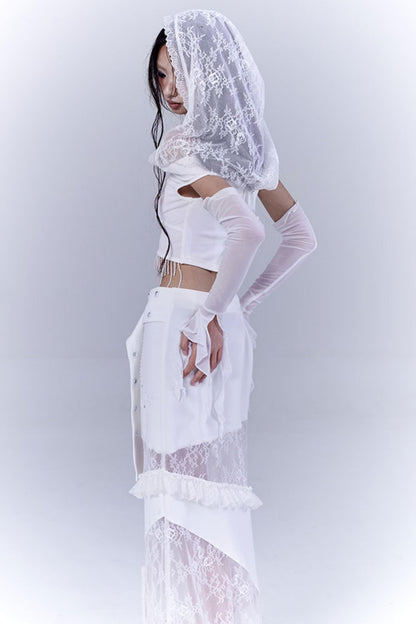 Ethereal White Lace Dream Hoodie