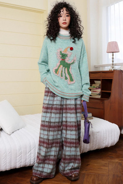 Velvet Woolen Retro Pants