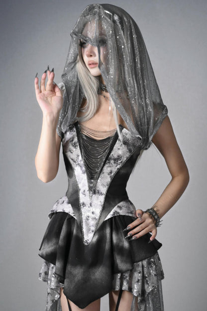 Futuristic Punk Hooded Dress