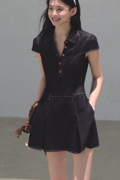 Summer V-Neck Polo Dress