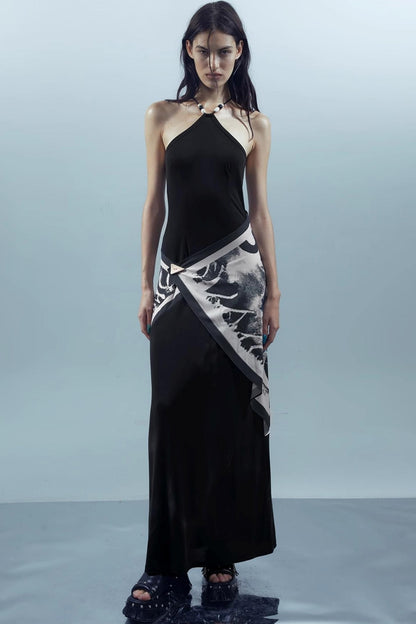 Print Backless Dress