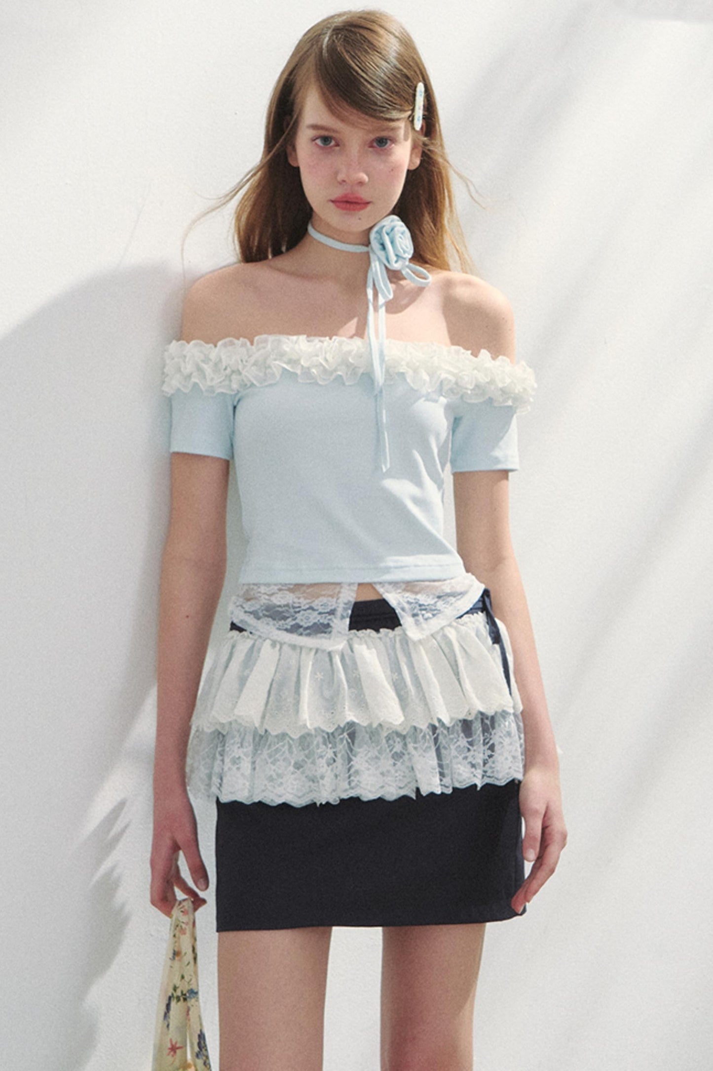 Lace Asymmetrical Top